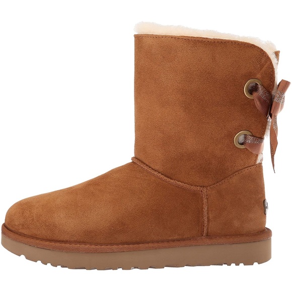 UGG CUSTOMIZABLE BAILEY BOW SHORT CHESTNUT WOMEN'S BOOTS SIZE US 6 - Picture 8 of 9